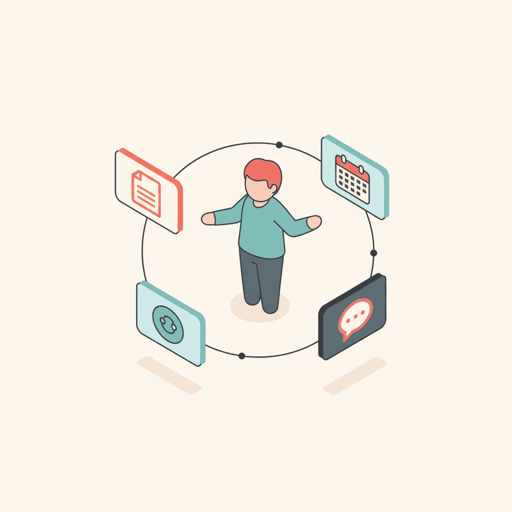 A 360-degree client record with documents, calendar, and messages