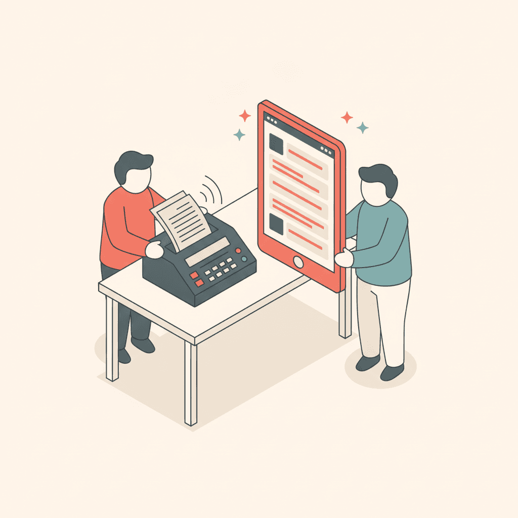 A faxed document being turned into structured digital fields by AI