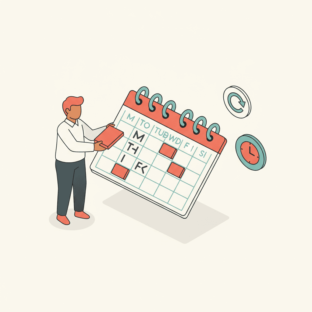 Recurring appointment scheduling on a weekly calendar